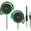 Washranp Aurbud auricolare cablato 3,5 mm gancio auricolare -Chiamata compatibile auricolare auricolare ampiamente compatibile con controllo del filo semplice a prova di shock Verde