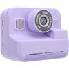 Tomantery Fotocamera Digitale per Bambini Stampa Termica Ecologica Fotocamera da Viaggio Portatile con Stampa Istantanea per Ragazzi e Ragazze (Viola)