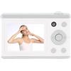 Akozon Fotocamera Digitale 64MP HD Dual Lens Travel Camera con Specchio Selfie a Lutto LED per Adolescenti (WHITE)