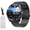 Vroomoto Smartwatch da 200 MAh 3-5 Giorni di Lavoro, Orologio per Chiamate Fitness BT da 1,52 Pollici, Oltre 100 modalità Sportive, Schermo Colorato Full Touch, per IOS 9.0 e Versioni (Acciaio)