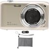 Itonash Alta Definizione, Schermo da 2,88 Pollici, Videocamera HD 4K da 58 MP, Multifunzione, Videocamera Digitale Macro con Focale Fissa per Notte, Sport, Raduni, Spiagge (Oro)