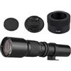 Andoer Lente super teleobiettivo da 500 mm Zoom manuale apertura F8.0-F32 con montaggio a T a NEX Anello adattatore con montatura E per fotocamere Sony A9 A7 A7R A7S A5000 A6000 A6500 NEX-7 NEX-5