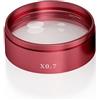 Generic Accessori per telescopi Lente obiettivo for microscopio blu rosso 0,5X 0,7X for microscopio stereo binoculare trinoculare Lente di Barlow Oculare per telescopio(0.7X Red)