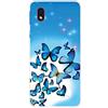 MUTOUREN Cover per Samsung Galaxy A20S Custodia in Silicone TPU Trasparenti Ultra Sottile Antigraffio Antiurto Protettivo Case con Pellicola Proteggi Schermo, Farfalle Blu