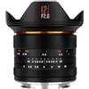 Brightin Star Obiettivo Prime F2 III con messa a fuoco manuale da 12 mm per fotocamere mirrorless Fujifilm XF, apertura APS-C ultra-grandangolare, grande apertura, adatto per XT5, XT4, XT30, XPRO3/1,