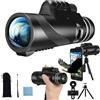 TIEOAXFT Telescopio monoculare HD 80X100 portatile con treppiede, clip for telefono cellulare, caccia, birdwatching, campeggio ed escursionismo(Black)