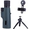 YFDGD 10-30x50 Zoom HD Telescopio Monoculare Da Campeggio Potente Con Clip For Telefono Treppiede For Guardare Il Binocolo Caccia Agli Uccelli Chiaro Immagine(Green B)