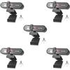Mealoodiousmusea 5 set di webcam per computer con messa a fuoco automatica HD USB Online regolabile per PC con microfono cablato di ricambio webcam esterna videocamera nera 1K