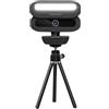 TIEOAXFT Webcam USB 4K con messa a fuoco automatica, doppie luci di riempimento a LED, otturatore for la privacy, treppiede e adattatore tipo C for streaming/riunioni