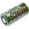 XCell Batteria X4300SCR Sub-C ad alta corrente Flattop (tensione 1,2 V, altezza 43 mm, peso 77 g, ø 23 mm, 4300 mAh, batteria NI-MH, ricaricabile) 123409