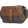 Generic Borsa for fotografia all'aperto Fotocamera DSLR Tela impermeabile retrò con obiettivo micro monospalla in pelle bovina(Dark gray)