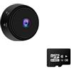 DMETE A9 Mini WiFi Camera 1080p Night Night Versione di rilevamento del movimento di movimento P2P. Camcorder Cam Video Voice Recorder Videoregistratore(Black and 16g card)