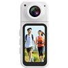 AMRTTWY Action Camera, Mini telecamera da azione con schermo HD girevole a 180°, tasca magnetica, registratore for sport all'aria aperta e ciclismo,per Ciclismo, Moto(No Card,White)
