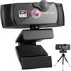 OUTFYT Webcam 4K 2K 1080P Full HD Web Camera con microfono USB Cam for PC Computer portatile Videocamera Mini, Guardia del flusso(4K)