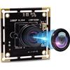 IFWATER Modulo fotocamera USB 1080P con obiettivo senza distorsione a 100 gradi, piccola fotocamera USB da 2 MP con sensore IMX323, mini webcam video UVC con microfono, compatibile con Windows, Linux,