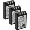 vhbw 3x batteria compatibile con Olympus FE-200, IR-500 fotocamera (750mAh, 3,7V, Li-Ion)