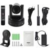 HUIOP Telecamera PTZ,Telecamera PTZ per conferenze 4K 8MP HD Zoom ottico 10X USB 5.8G Videocamera wireless per sala conferenze Webcam con telecomando per riunioni Business Education