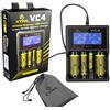 XTAR VC4 caricatore con Display LCD, per batterie Li-Ion/Ni-MH, nero