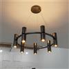Lampadario Circolare a Sospensione 14xGU11 in Pietra Nera