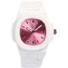GDL Giovanni De Luca Orologio Uomo e Donna Elegante con Cassa in Policarbonato 40,5 x 8,8 mm, Quadrante Rosa, Cinturino Bianco e Movimento al Quarzo Giapponese - Impermeabile 5 ATM, Leggero e Resistente (Bianco, Rosa)