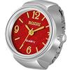JewelryWe Orologio da dito da uomo e donna con elastico rotondo,anello orologio al quarzo semplice,regalo