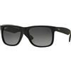 Ray-Ban Autentica Justin RB 4165 622 / T3 55 millimetri gomma Nero/Grigio Gradient Polarized Gomma Black Frame Grey Gradient polarizzata