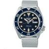 Seiko 5 Sports Suits Orologio Analogico Automatico Uomo con Cinturino in Acciaio Maglia Milanese SRPD71K1, Blu, 1K1