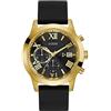 GUESS Orologio da uomo con cronografo Atlas con cinturino in gomma, nero/oro, W1055G4-AMZUK