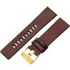 ROUHO Cinturino in Vera Pelle Orologio Quadrante Grande, Bracciale di Ricambio Impermeabile Durevole Uomo per Diesel-Caffè + Oro Fibbia 32mm