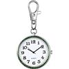 JewelryWe Orologio da infermiere da uomo e donna, con superficie di numeri arabi e portachiavi, zaino con fibbia e cassa in diamante completo, semplice ed elegante, orologio da infermiere