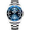 DAXIAOYU Orologio da polso meccanico da uomo, 20 mm, cinturino in acciaio inox, casual, alla moda, orologio automatico per uomo, analogico, con datario, orologi militari, Blu