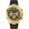 Guess Men's 46mm Watch - Black Strap Black Dial Two-Tone Case
