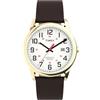 Timex Orologio da uomo Easy Reader 38mm, Marrone/Oro/Bianco/38mm