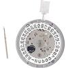 iFutniew Movimento NH35 NH35A Orologio Meccanico ad Alta Precisione Data a 3 Datewheel 24 Jewels Automatico A Carica Automatica, Argento e bianco