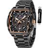 OLEVS Orologio automatico da donna in acciaio inossidabile con diamante a carica automatica, orologio luminoso e impermeabile