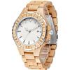 Tiong Orologi in Legno per Uomini e Donne con Quadrante Geometrico Inverso a Zebra in Legno di Bambù, Elegante Orologio al Quarzo in Legno Realizzato a Mano con Cinturino in Bambù, Unisex, Moderno