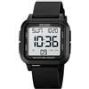 SKMEI Orologio sportivo digitale da uomo, ultra sottile, quadrante grande, impermeabile, con cronometro, conto alla rovescia, timer, funzione sveglia, doppio fuso orario con retroilluminazione a LED
