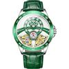 daxiaoyu Orologio da polso da uomo, con doppio tourbillon, con doppia lancetta dei secondi, con intarsio in zircone, completamente automatico, design unico, Verde, Lusso