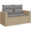 vidaXL Divano da Giardino con Cuscini a 2 Posti Beige in Polyrattan