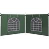 Outsunny Pareti laterali per tenda a 2 pannelli, 295 x 195 cm, tenda laterale in tessuto Oxford con finestra arrotolabile e porta con cerniera, per tenda 3 x 3 m o 3 x 6 m, verde