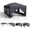 Kidsgigglz Gazebo 3x6, Tenda Impermeabile, Tendone Con Pareti Laterali, Tenda da Giardino Robusta con Picchetti, Gazebo con Corde di Fissaggio, UV50+, Tendoni Esterno per Feste-Matrimonio-Campeggio, Antracite