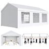 TRIUMPHKEY Tendone per Feste 4x6,Gazebo da Giardino UV 50+,Gazebo Esterno Resistente,Tendone da Esterno per Matrimoni, Feste, Raduni, Riunioni in Giardino,Bianco