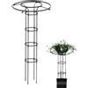 Baoqifong Ombrello verticale per piante a traliccio | Graticcio da giardino per piante rampicanti e fiori | Supporto per vasi di fiori fai da te per traliccio rampicante Paletto in filo metallico antiruggine