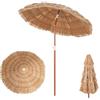 COSTWAY Ombrellone da Spiaggia 155 cm, Ombrelloe di Paglia PP con Borsa, Parasole Hawaiano con Inclinazione Regolabile, per Spiaggia Giardino Piscina