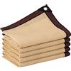 YQYHNB Beige Rete Telo Ombra 2x2m 3x4m 4x6m 5x5m 6x12m Panno Ombreggiante Resistente Ai Raggi UV Vela Ombreggiante Tenda Da Sole Privacy Con Occhielli Per Cortile Balcone(Misurare:5x6m(16.4x19.7ft))