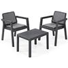 Keter Emily Balcony Set, Set da Esterno con 2 Poltrone e Tavolino, Grafite