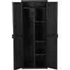 Keketa Armadio da giardino multifunzione con porta scopa e 4 ripiani, per interni ed esterni, colore nero, 65 x 45 x 172 cm