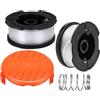 Senda 3 pezzi di copertura e linea per bobine di decespugliatore, ricambi compatibili con Black Decker GL280, GL301, GL425, GL430, GL545, GL555, ST1823, GL430-530 A6481 A6485 AF-100