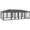 vidaXL Tenda per Feste con 12 Pareti in Rete Antracite 8x4 m in HDPE, Tenda per Gazebo, Tenda da Giardino, baldacchino da Giardino