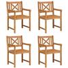vidaXL Panchina da Esterno 4 PCS Naturale 56 x 55,5 x 90 cm, Panca in Legno di Acacia, arredo Rustico per Esterni, posti a Sedere in Giardino, Mobile Resistente